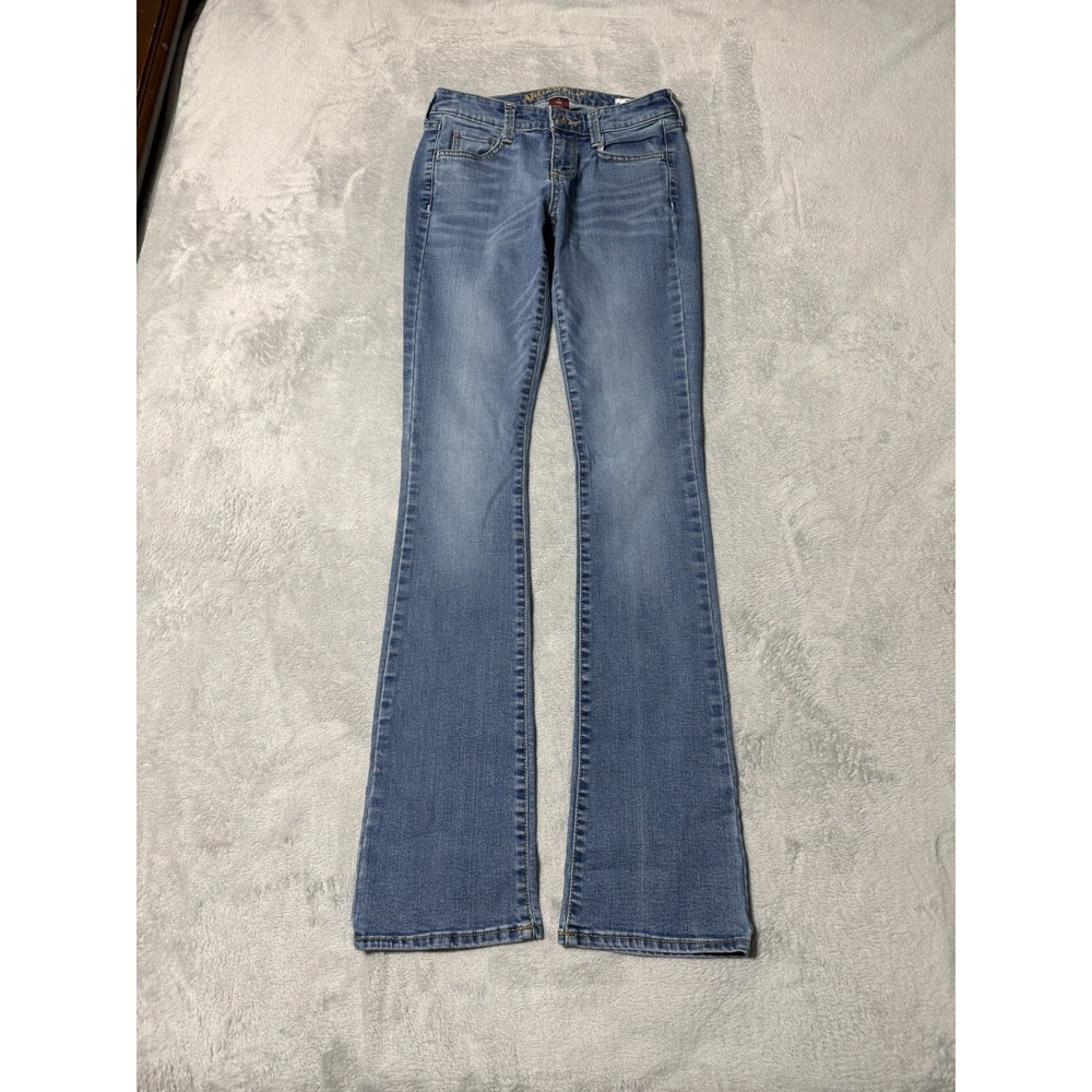 Arizona Jeans Womens 3 Long Blue Bootcut Stretch Denim 25x33